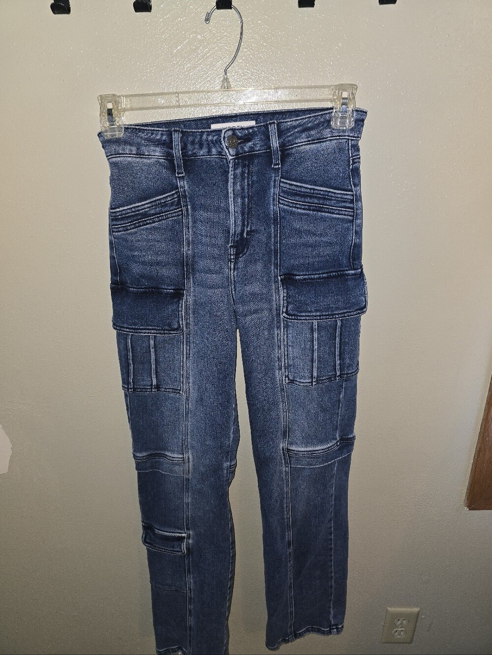 HIDDEN Cargo Jeans Straight Leg Blue Waist 26